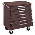 Kennedy K2000 Series Roller Cabinet, 8 Drawer, Brown, 34 in W x 20 in D x 40 in H 348XB